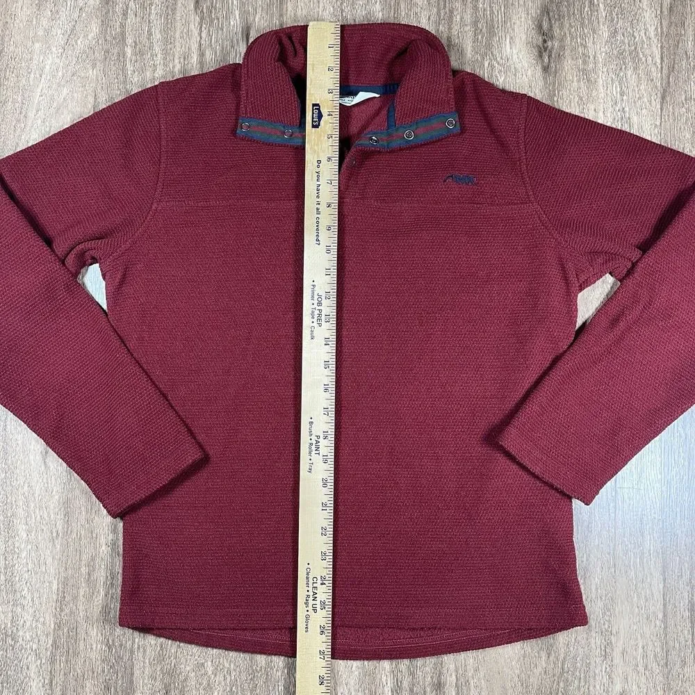 Mountian Khakis‎ Men's Small Deep Red Fleece Lined 1/4 Snap Lightweight Pullover